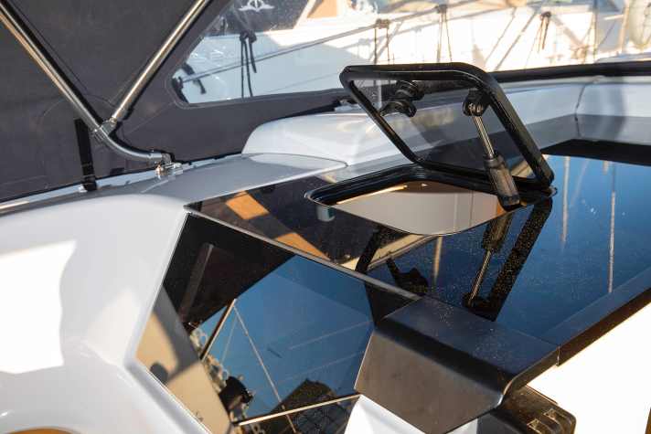 The aft cabins have large windows on deck. However, the welcome ventilation hatches are an extra