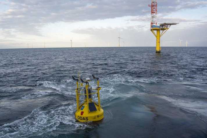 A smart monitoring buoy in use.