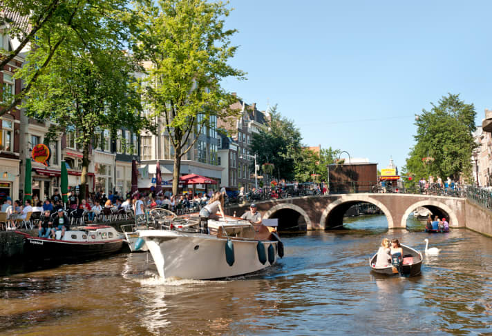   Travelling the canals of Amsterdam