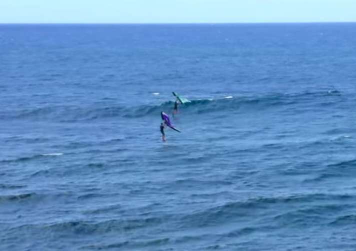 Whoever picks up the wave further out is allowed to ride it afterwards