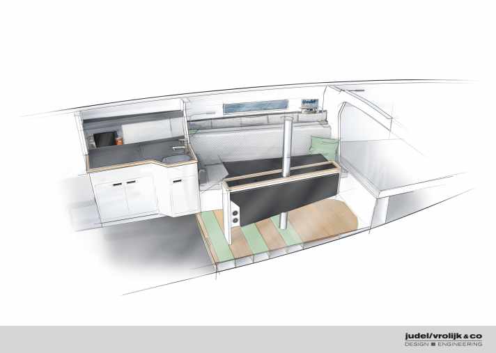 Le cuccette del blocco cucina e del salone sono adeguate alle dimensioni della nave
