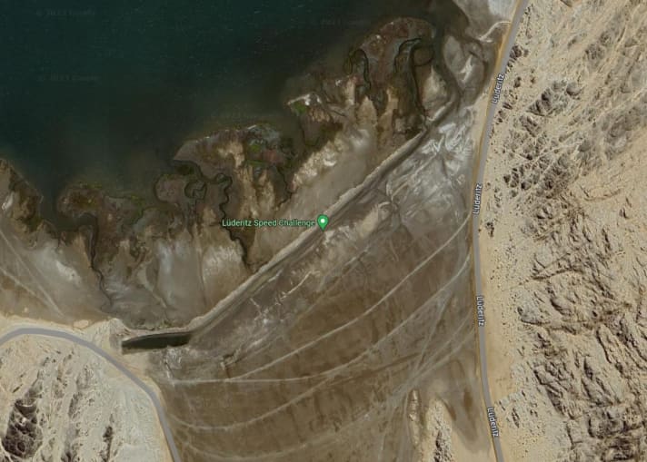 Satellite image of the Lüderitz Speed Canal - before it was dredged again.