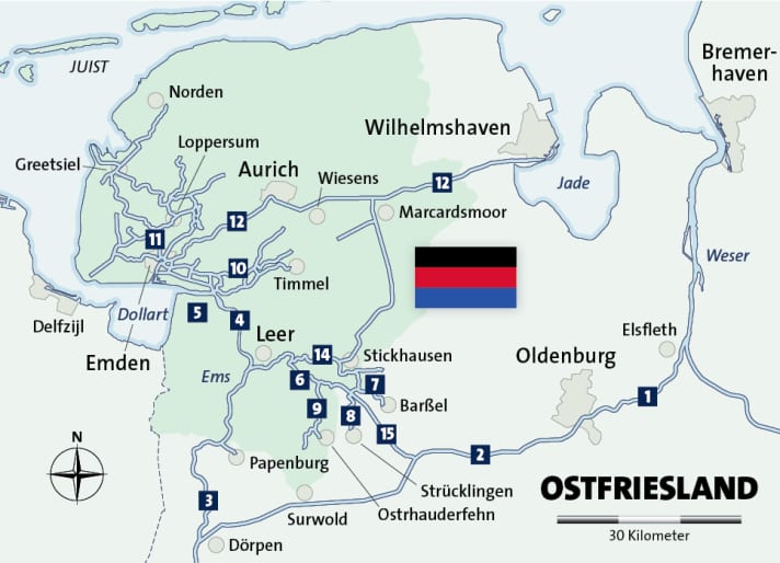   A motorboat trip through East Frisia