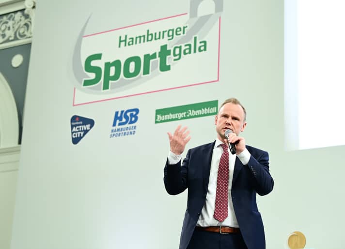   Hamburgs Senator für Inneres und Sport: Andy Grote – hier bei der Hamburger Sportgala, bei der Boris Herrmann, Erik Heil und Thomas Plößel geehrt wurden – ist bekennender Helga-Cup-Fan