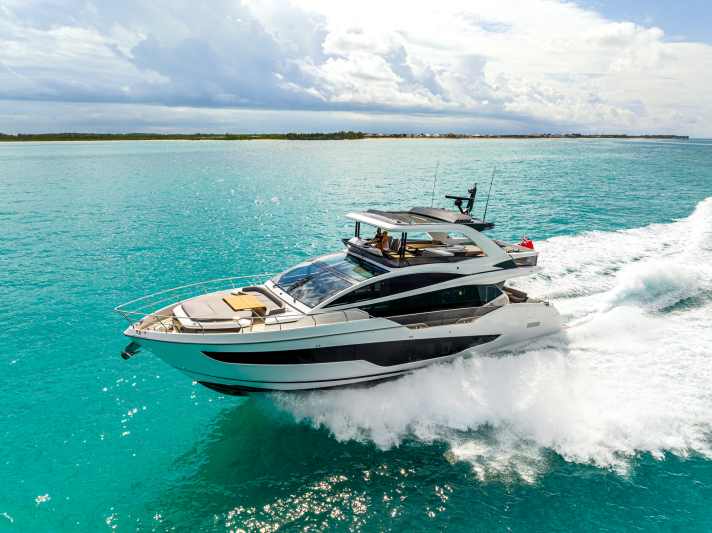 Pearl Yachts welcomes boot visitors on its 22-metre Pearl 72 model with a modern interior by designer Kelly Hoppen.