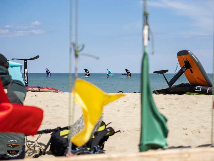 Racing at the GWA Wingfoil World Cup in Leucate