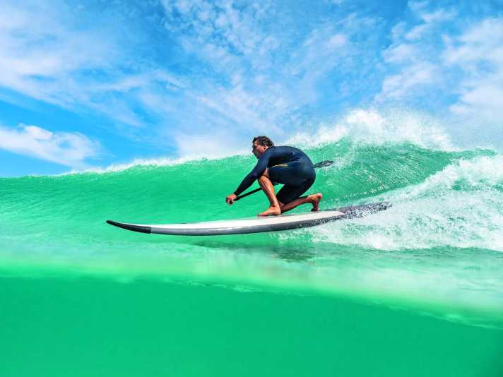 Einige ebenfalls gut geeignete Wave-SUP-Boards – wie hier das JP-Australia Fusion – finden sich bei den Herstellern manchmal etwas versteckt unter den Allroundboards einsortiert.