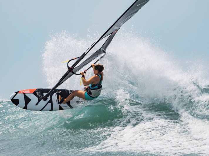 In Brazil, Lina worked on her skills in the wind from the right.