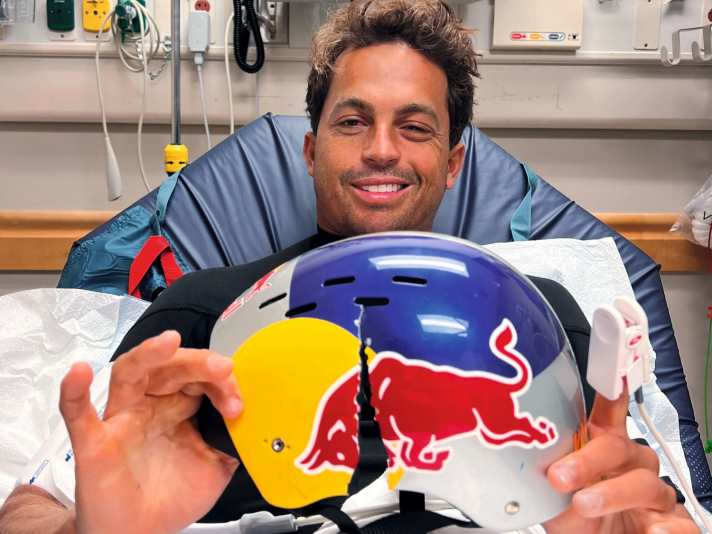 This helmet could well have saved Kai Lenny's life.