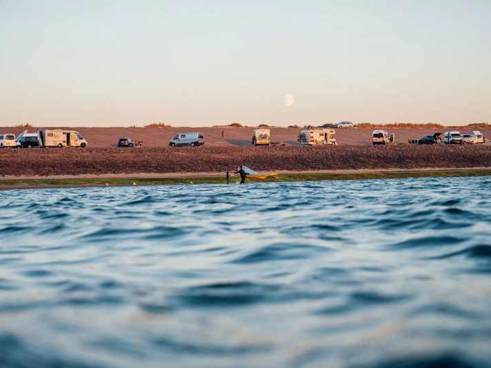 Not always wet and grey. Quite the opposite: here on a romantic summer evening on the North Sea side of the Brouwersdam.
