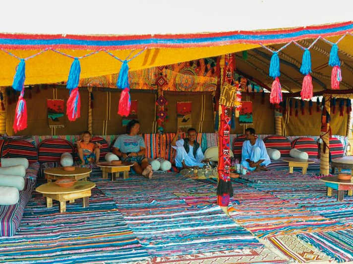 Large Bedouin tent for the whole family to chill out and drink tea.