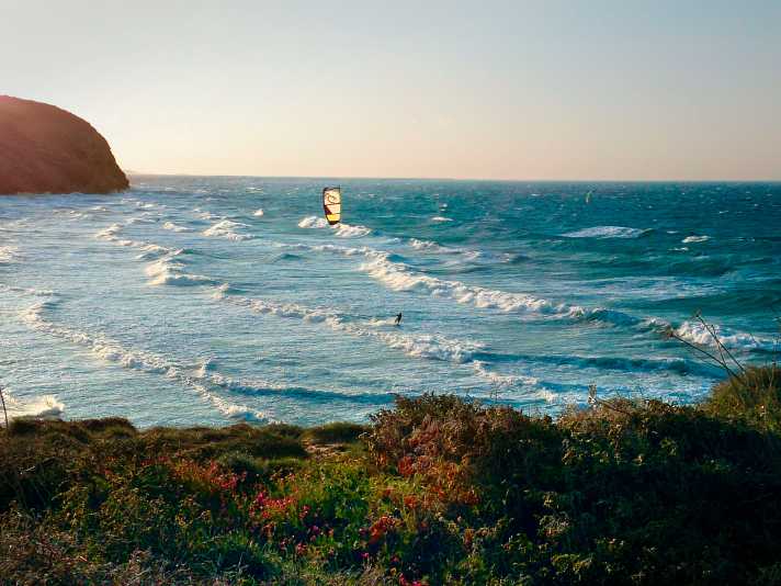   Amiti has the biggest waves on Naxos, but the wind blows mostly flat onshore.  