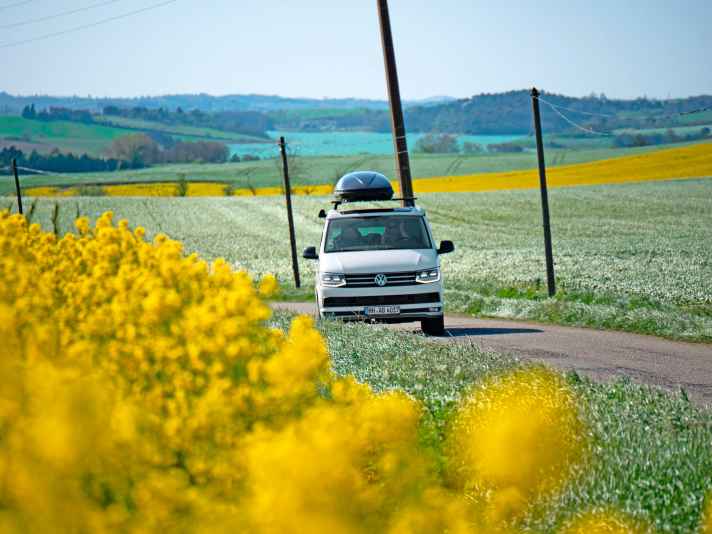 Travelling by van through the beautiful countryside in the south of France.