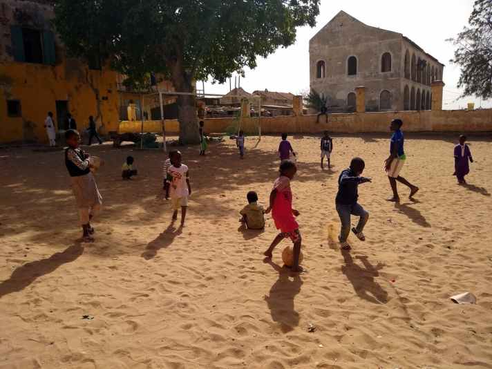   Children playing football
