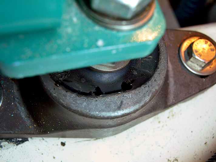 The rubber buffers on the foundation may be torn open