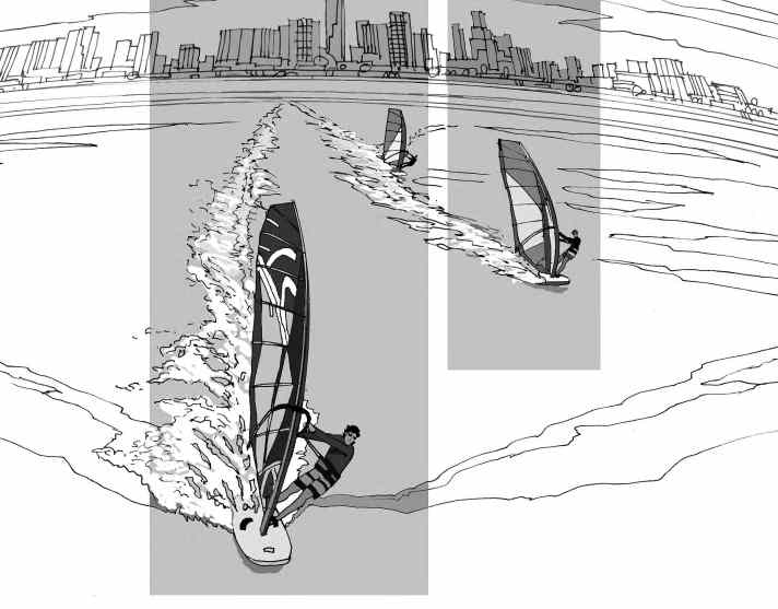 Windsurfing off Miami - the epitome of freedom.