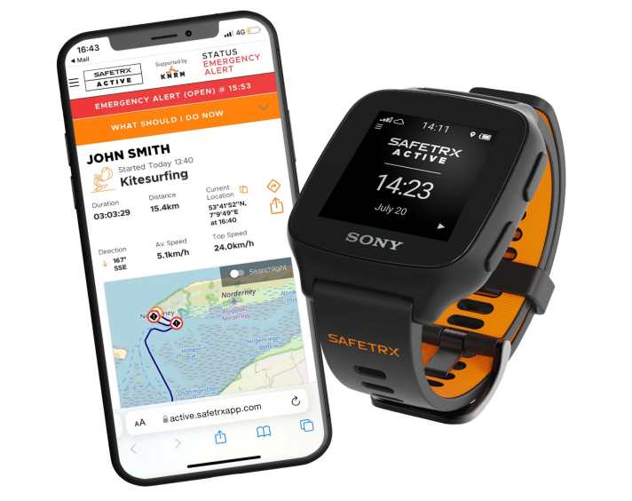 You can track your activities via an app, and this>data can then also be seen by rescuers in an emergency