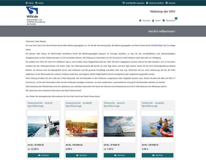 Das neue Bezahl-Portal der WSV
