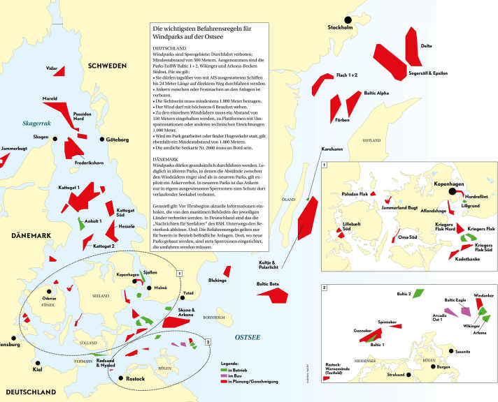 Die Windparks in der Ostsee im Überblick