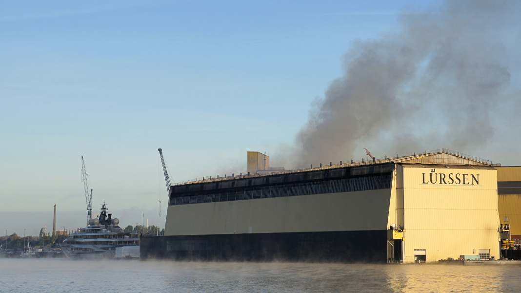 Major fire at Lürssen in Bremen
