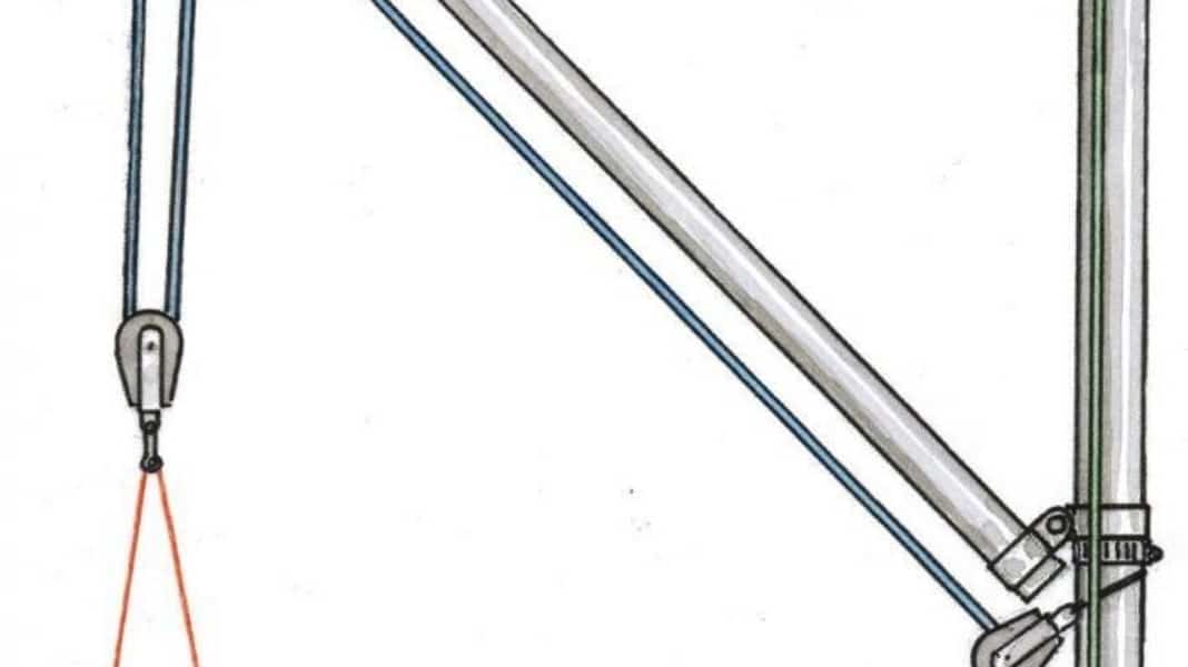 Reader tip of the week: Build your own davits: crane the outboard motor with ease