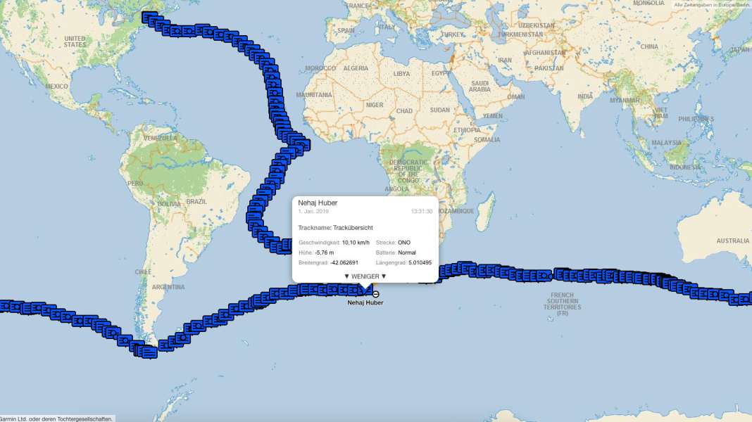 Non-stop circumnavigation: Susanne Huber-Curphey: Once around the world is not enough