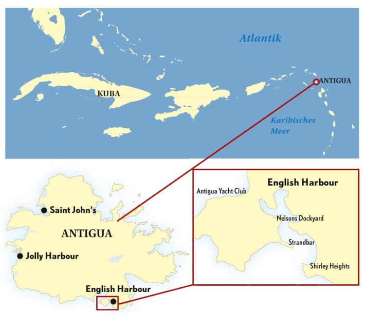 Die einzigartige Kombination aus landschaftlicher Schönheit, idealen Segelbedingungen mit konstanten Passatwinden und historischen Stätten wie dem Nelson Dockyard macht das Segelrevier vor English Harbour zu einem der begehrtesten in der Karibik.