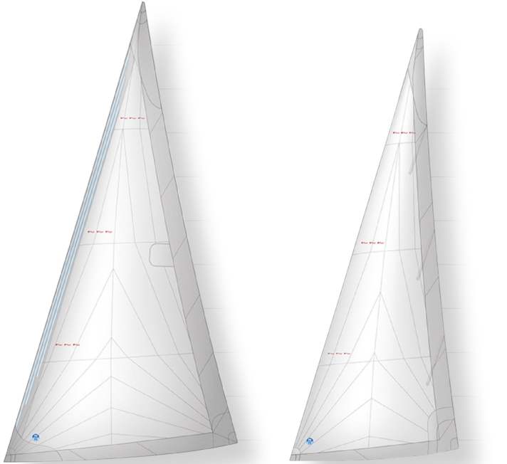 The wide overlapping genoa 1 is used especially on top-rigged yachts and those with shrouds further inboard. Advantages: It works downwind from as little as five knots and can also cope with more wind when well boomed out on rough courses. Disadvantages: It gets stuck everywhere when tacking, and you have to change from about ten knots of true wind upwind. The genoa 3, also known as the cross jib, has a wider range of use and works well in manoeuvres. A code can also take on the role of the large genoa.