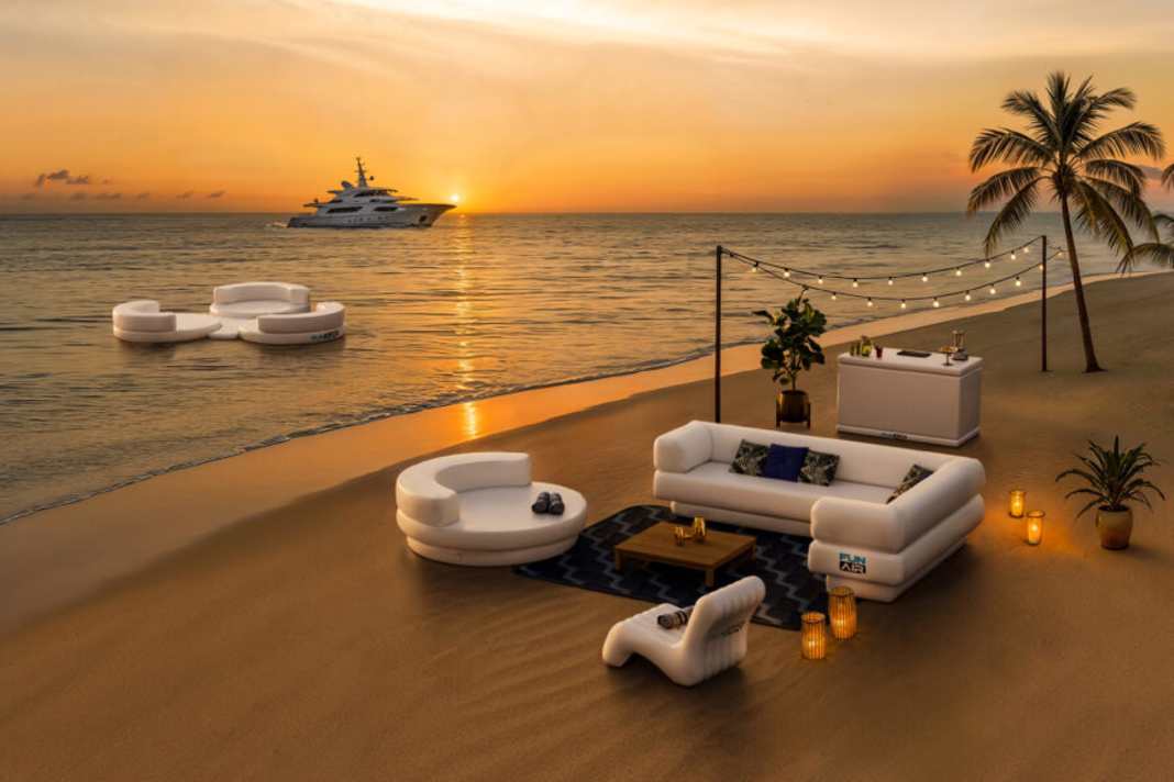Whether on land or on the water: FunAir manufactures inflatable furniture.