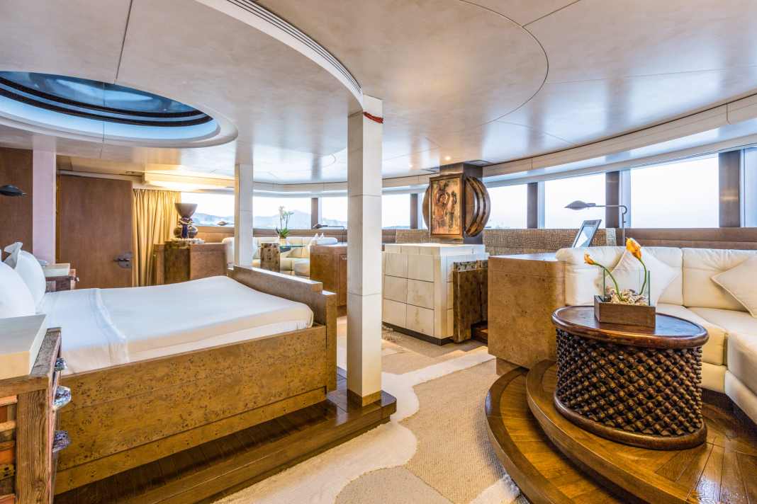 Three floors: Lürssen installed the owner's sleeping area at the front of the top deck