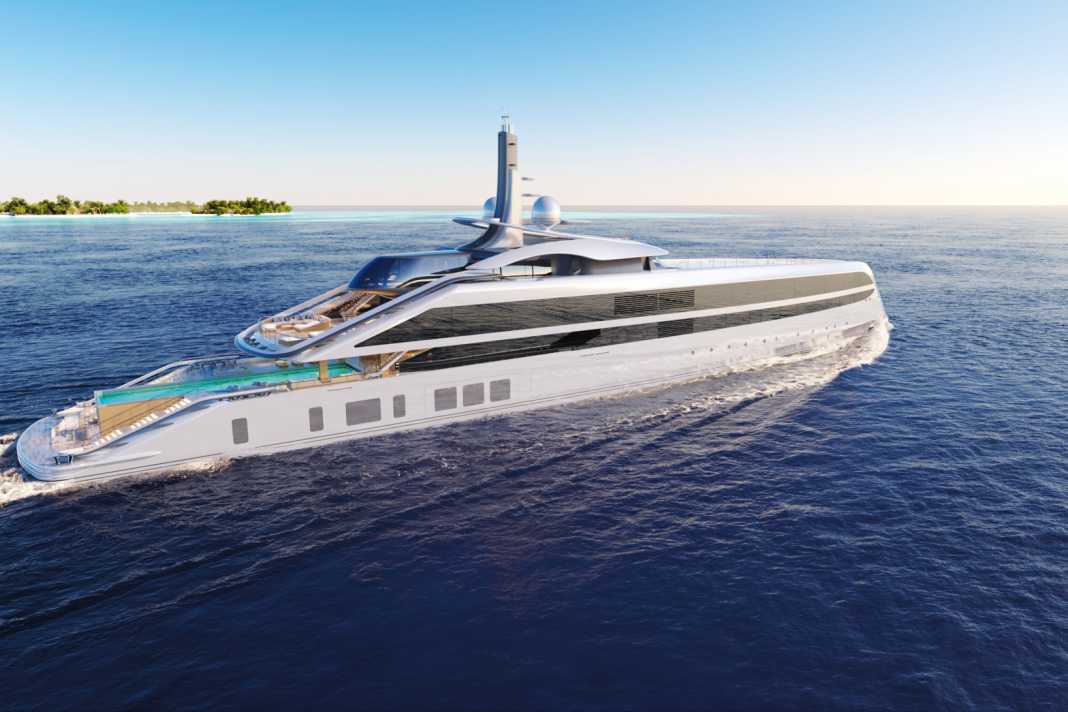 Pool-Plattform: Das 20 Meter lange Becken erhält das 114 Meter lange Projekt „Arwen“, ...