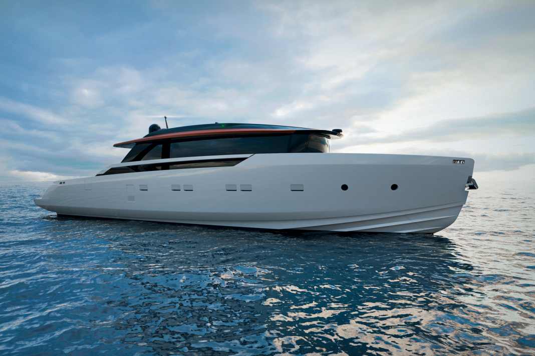 Sanlorenzo fährt für die Cannes-Messe ganze neun Modelle auf. Die SP92 ist das zweite, kleinere Waterjet-Format nach der SP110, misst 28 Meter und soll 40 Knoten Topspeed erreichen