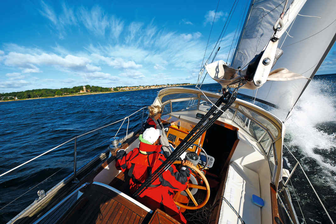 High on the wind to Svaneke: When the wind blows onshore, it can get choppy in the harbour