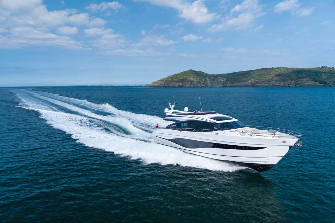 Princess is once again investing in an impressive stand in Hall 6 this year, shipping five models from its shipyard in Plymouth, including the 25.26 metre long S80 from the sporty S Class