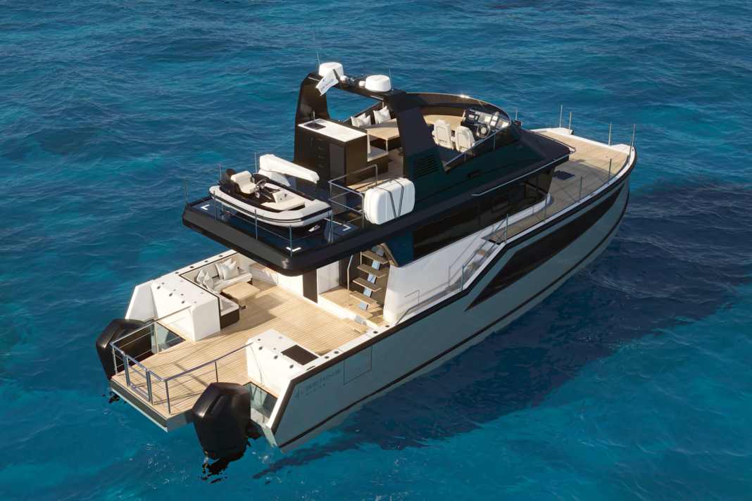 50 SE: Auf der Bering-Flybridge lagert der Tender.