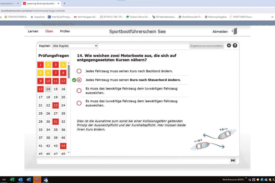 Der Delius Klasing Verlag hat in Kooperation mit dem Verband Deutscher Segelschulen (VDS) eine Lernsoftware entwickelt, um für den Sportbootführerschein zu lernen