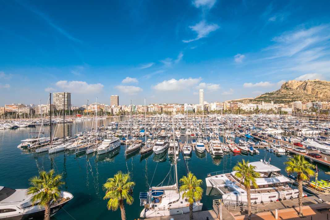 The large marina is located directly in the centre