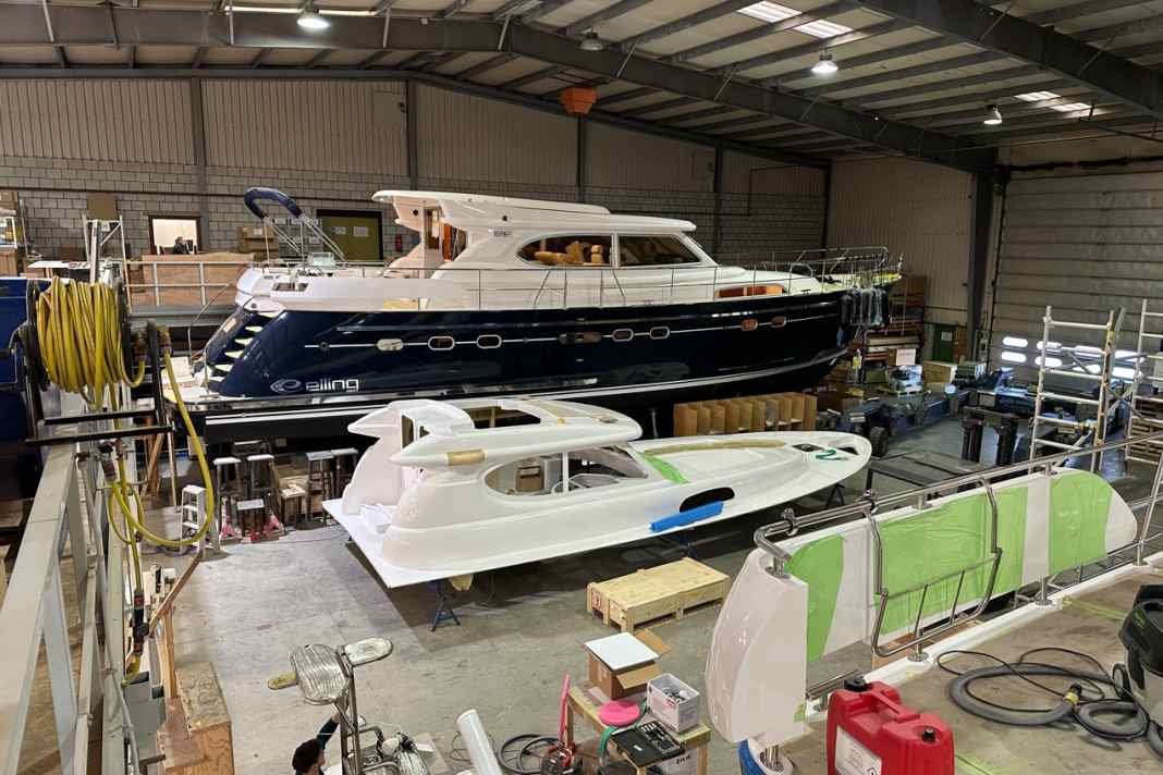 "Archimedes" under construction at Elling Yachting.
