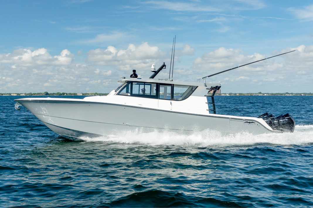 The shipyard's new model has an enclosed deckhouse for the first time