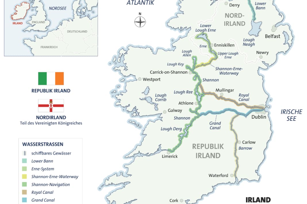 Ireland's navigable waterways at a glance