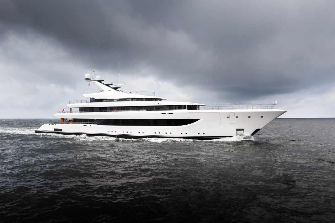 Feadship adopted "Stella M", which was undocked at the Amsterdam site in April, still under the project identification 827.