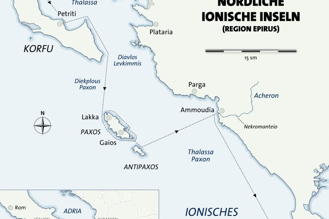 Unterwegs auf dem Ionischen Meer zwischen Korfu und Levkas.