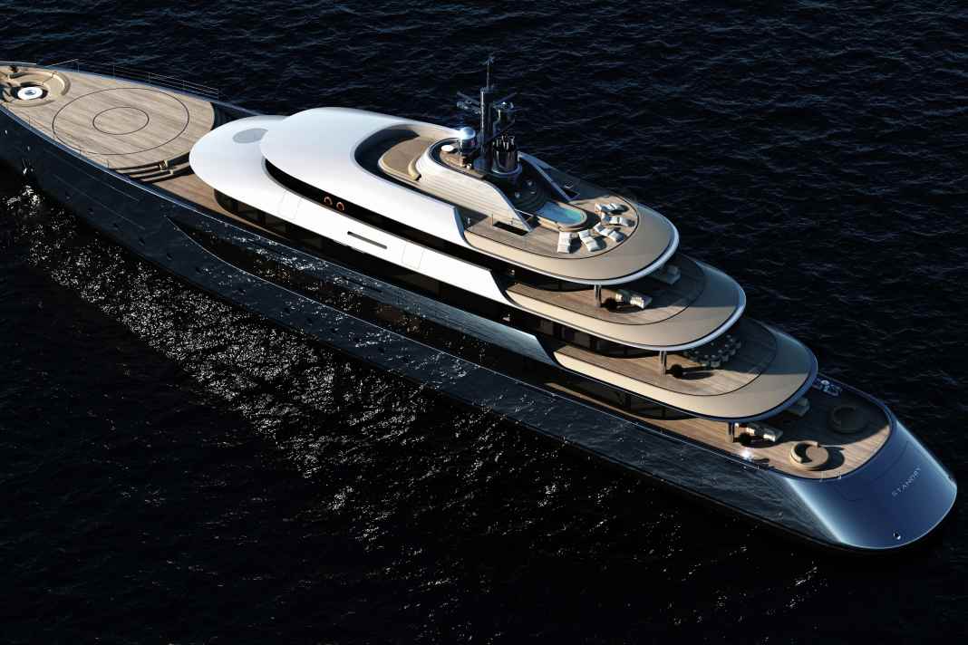 The guests on board the "Simply Custom" from Oceanco are spread over four living decks.