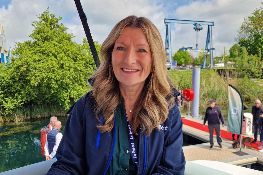 Le Boat Managing Director Cheryl Brown on board the new premium model Liberty