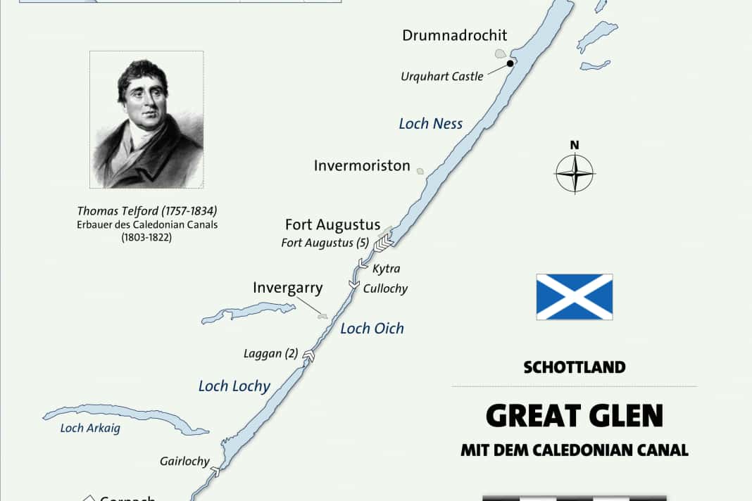 Karte des Caledonian Canals