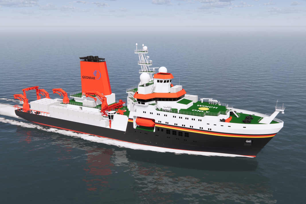Das 125 Meter lange Forschungsschiff „Meteor IV“ erhält zwei elektrische Voith Schneider Propeller, die ...