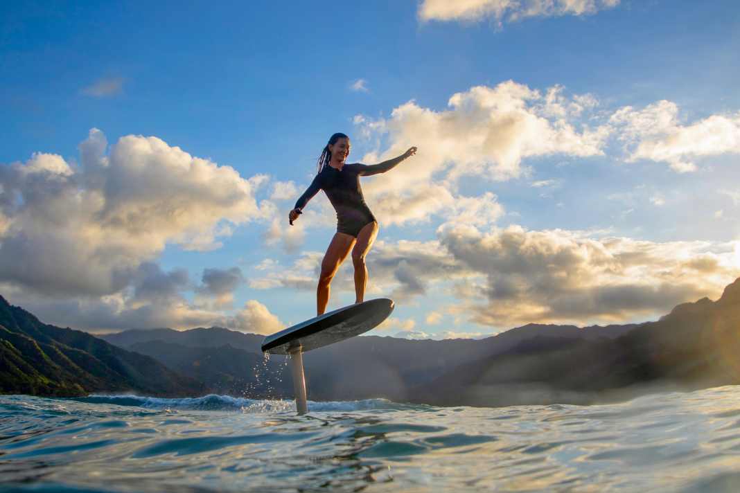 Keeping your balance on the foil board is anything but easy at first...