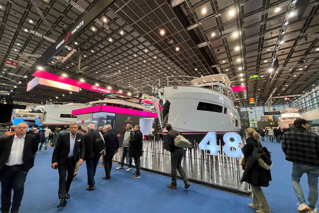 Visitors can marvel at the huge yachts in Hall 6