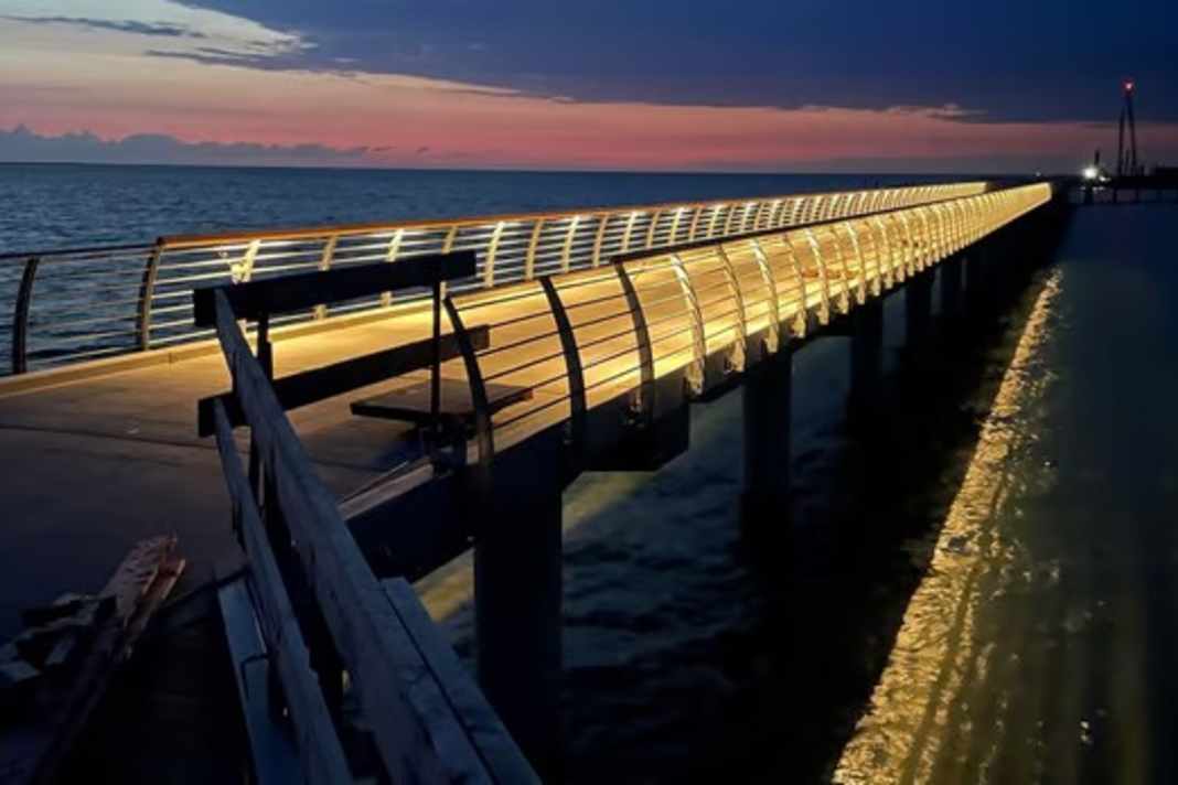 Die illuminierte Seebrücke, hier noch in einer Animation