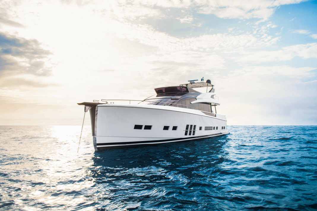 Sporty 23 metres: The carbon yacht was styled by Nuvolari Lenard